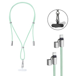 Intenso Lanière de Charge USB-C – Collier Câble pour Smartphone, Charge Rapide 60W, Longueur Réglable, 1,65 m Nylon, vert