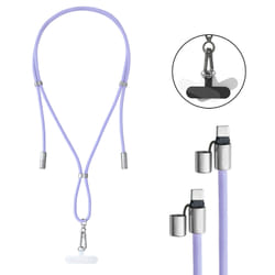 Intenso Lanière de Charge USB-C – Collier Câble pour Smartphone, Charge Rapide 60W, Longueur Réglable, 1,65 m Nylon, lila