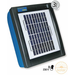 Electrificateur avec panneau solaire intégré corral sun power S1 pour clôtures jusqu'à 2 km pour chevaux, chiens et animaux de ferme