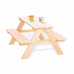 Pinolino Kinderträume Table Et Chaises Nature, Bois, Bois, Forme rectangulaire, 4 pieds, 3 pièce(s), Attention ! Réservé à un ...