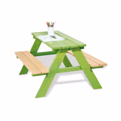 Pinolino Kinderträume Table Et Chaises Vert, Vert, Bois, Bois, Forme rectangulaire, 4 pieds, 1 pièce(s), Attention ! Contient ...