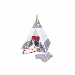 Pinolino Kinderträume Pinolino Spielzelt Tipi Jakara, Tente, 3 an(s), Coton, Polyester, Gris, Blanc