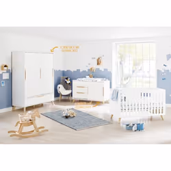 Pinolino Kinderträume 103419BG, Lit bébé, Bois, Blanc, Bois