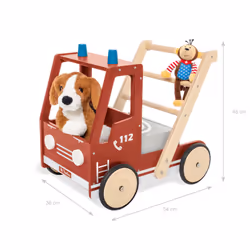 Pinolino Kinderträume Feuerwehrauto Fred trotteuse pour bébé Rouge, Bois
