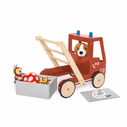 Pinolino Kinderträume Feuerwehrauto Fred trotteuse pour bébé Rouge, Bois