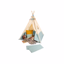 Pinolino Kinderträume 358048, Tente, 3 an(s), Coton, Polyester, Bois, Bleu clair, Blanc