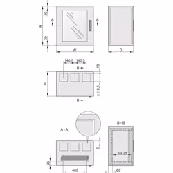 Schroff 10236-161 16U Rack monté sur le mur Bleu, Blanc