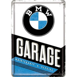 Plaque en métal - BMW - Garage - 14 X 10 cm - Vintage - Décoration murale