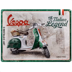 Nostalgic Art Vespa Legend, Multicolore, Vis, Métal, 400 mm, 300 mm, 2 mm