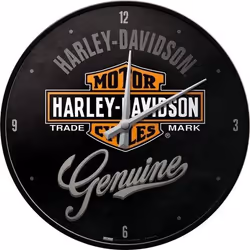 Nostalgic Art Harley-Davidson, Mur, Quartz clock, Cercle, Noir, Métal, Adultes