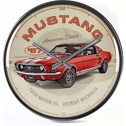Nostalgic Art Ford Mustang Mur Quartz clock Rond Multicolore