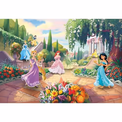 Papier peint - Disney - Princesses au parc - Intissé - 368cm x 254cm - Motif enfant