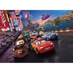 Papier peint - Disney - Cars Race - 254x184 cm - Motif enfant - Colle incluse