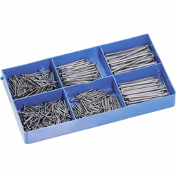 Description générale Assortiment de clous comprenant 750 pièces. Ces clous sont disponibles en 6 tailles différentes, allant  ...