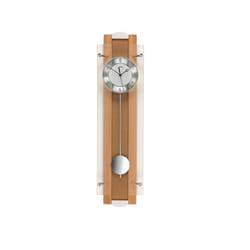 Horloge murale - Noyer - Radio pilotée - Design contemporain - Rond - Intérieur