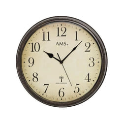 Pendule murale - AMS - 5962 - Couleur brun - Cadran champagne - Affichage analogue