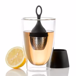 AdHoc Floatea passe-thé Plastique, Acier inoxydable Noir, Argent