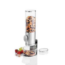 AdHoc DEPOSITO Distributeur d'aliments de comptoir 1,5 L Acier inoxydable, Transparent