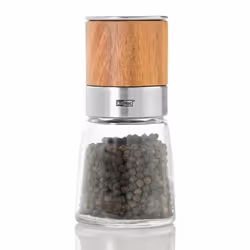 AdHoc MP99, Moulin à poivre et salière, Acier satin, Transparent, Bois, Verre, Acier inoxydable, Bois, Vitrocéramique, Poivre ...