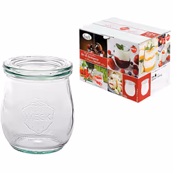 Rundrandglas Einkochwelt Vor-und Nachspeisen Tulpe 220 ml 12er Karton mit Deckel 60mm Hauteur 8 cm Mélange de matériaux Glas ...