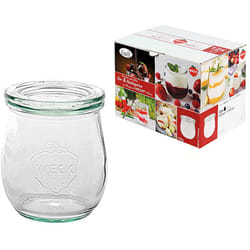 Weck - Rundrandglas Einkochwelt Vor-und Nachspeisen Tulpe 220 ml 12er Karton mit Deckel 60mm