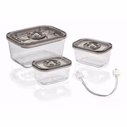 Boites de conservation - boites hermetiques Caso - 1177 - VacuBoxx Lot de 3 recipients sous vide empilables en verre