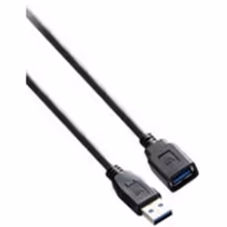 V7 Câble USB 3.0 A femelle vers USB 3.0 A mâle, noir 1.8m 6ft, 1,8 m, USB A, USB A, USB 3.2 Gen 1 (3.1 Gen 1), Mâle/Femelle, ...