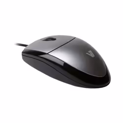 V7 Souris USB à LED optique, Optique, USB Type-A, 1000 DPI, Noir, Argent
