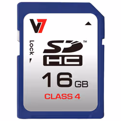V7 Carte SDHC 16 Go classe 4, 16 Go, SDHC, Classe 4, 10 Mo/s, 4 Mo/s, Multicolore