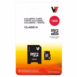 V7 Carte Micro SDHC 16 Go classe 10 + adaptateur SD