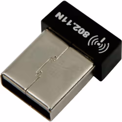 ALLNET ALL0235NANO, Avec fil, USB, WLAN, Wi-Fi 4 (802.11n), 150 Mbit/s, Noir