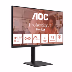 AOC E4 Q32E4U écran plat de PC 80 cm (31.5") Quad HD LED Noir - Vue supplémentaire 5