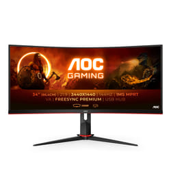 AOC G2 CU34G2X/BK écran plat de PC 34" Quad HD LED Noir, Rouge