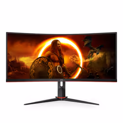 AOC G2 CU34G2X/BK écran plat de PC 34" Quad HD LED Noir, Rouge