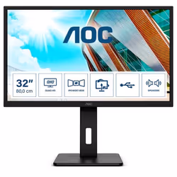 AOC P2 Q32P2, 80 cm (31.5"), 2560 x 1440 pixels, 2K Ultra HD, LED, 4 ms, Noir