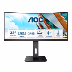 AOC P2 CU34P2A, 86,4 cm (34"), 3440 x 1440 pixels, Quad HD, LED, 1 ms, Noir