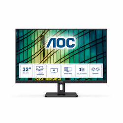AOC E2 U32E2N, 80 cm (31.5"), 3840 x 2160 pixels, 4K Ultra HD, LED, 4 ms, Noir