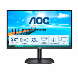 AOC B2 22B2H/EU, 54,6 cm (21.5"), 1920 x 1080 pixels, Full HD, LED, 4 ms, Noir
