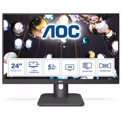 AOC E1 24E1Q, 60,5 cm (23.8"), 1920 x 1080 pixels, Full HD, LED, 5 ms, Noir