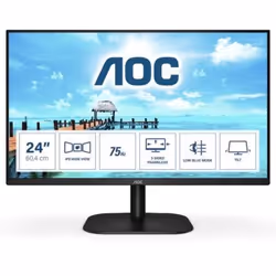 AOC B2 24B2XH/EU, 60,5 cm (23.8"), 1920 x 1080 pixels, Full HD, LED, 4 ms, Noir