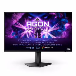 AOC AG276QZD, 67,3 cm (26.5"), 2560 x 1440 pixels, Quad HD, OLED, 0,03 ms, Noir