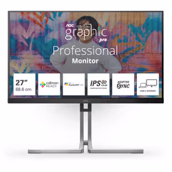 AOC Q27U3CV, 68,6 cm (27"), 2560 x 1440 pixels, 4K Ultra HD, LCD, 4 ms, Noir