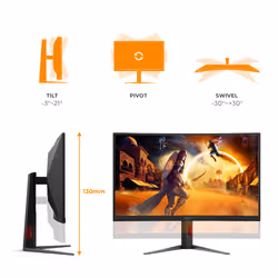 AOC G4 C27G4Z2 écran plat de PC 68,6 cm (27") 1920 x 1080 pixels Noir, Rouge - Vue supplémentaire 3