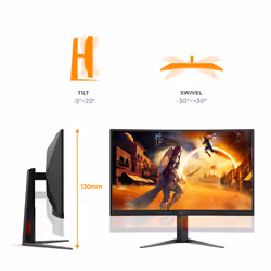 AOC G4 Gaming écran plat de PC 27" Noir, Rouge - Vue supplémentaire 3