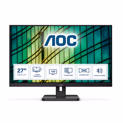 AOC E2 27E2QAE, 68,6 cm (27"), 1920 x 1080 pixels, Full HD, LCD, 4 ms, Noir