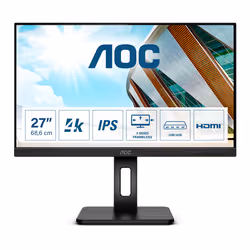 AOC P2 U27P2, 68,6 cm (27"), 3840 x 2160 pixels, 4K Ultra HD, LED, 4 ms, Noir