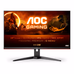 AOC G2 U28G2AE/BK, 71,1 cm (28"), 3840 x 2160 pixels, 4K Ultra HD, LED, 1 ms, Noir