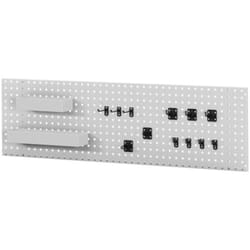 Tôle perforée RAU pour montage mural avec kit crochet LxPxH 1500x15x450mm