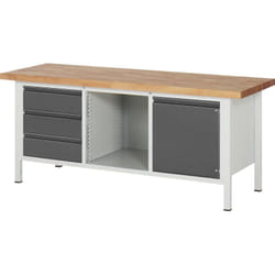 Tabli sur piétement, 3 tiroirs, 1 porte, 1 compartiment - RAU