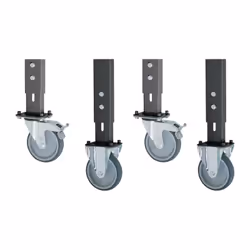 Jeu de 2 roulettes fixes/2 roulettes pivotantes avec frein D.125mm pour établis H.760-1080mm RAU